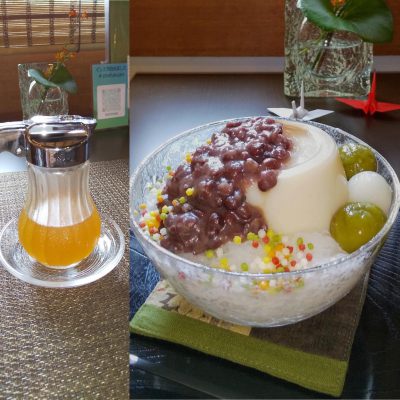 自家製米糀甘酒のかき氷（糀ぷりん）